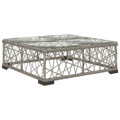 8 Piece Garden Lounge Set with Cushions Poly Rattan Grey Payday Deals