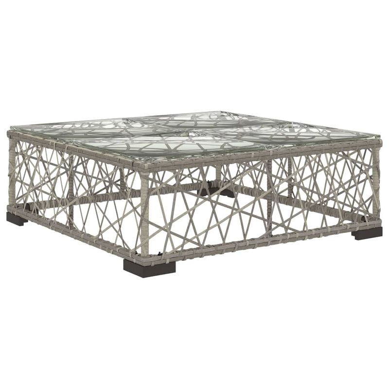 8 Piece Garden Lounge Set with Cushions Poly Rattan Grey Payday Deals