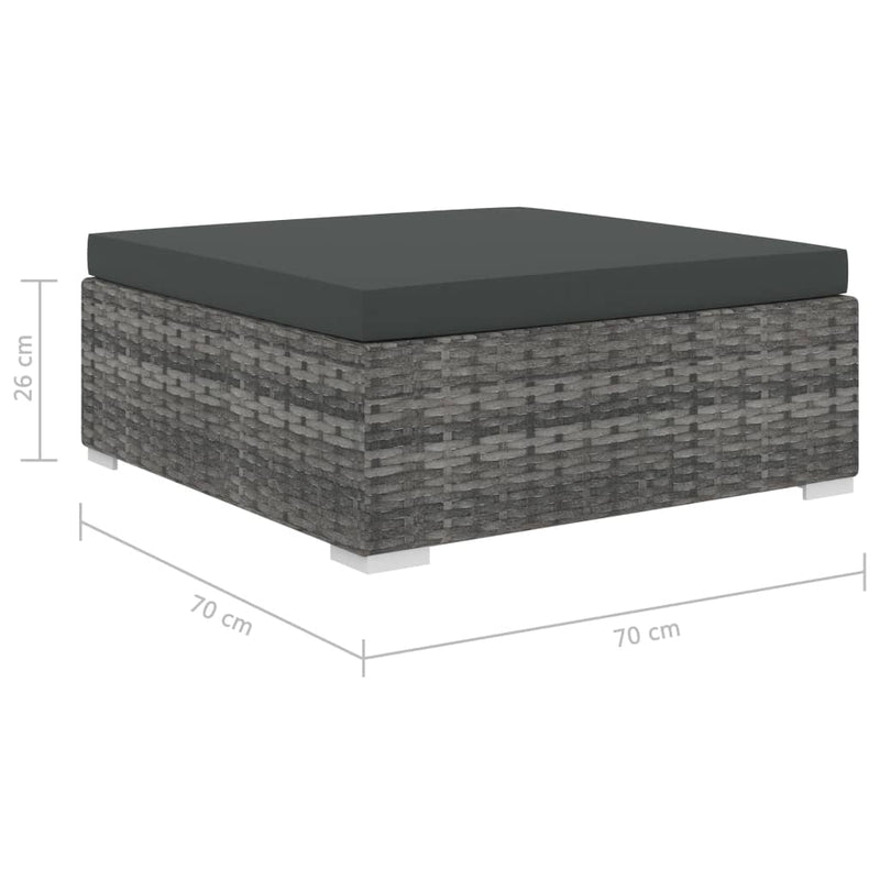 8 Piece Garden Lounge Set with Cushions Poly Rattan Grey Payday Deals