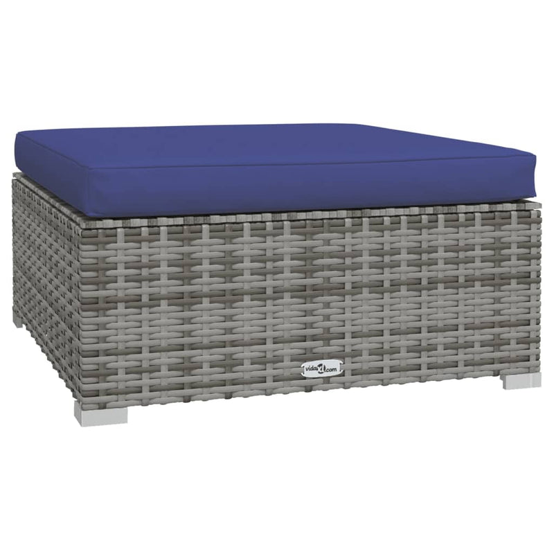 8 Piece Garden Lounge Set with Cushions Poly Rattan Grey Payday Deals