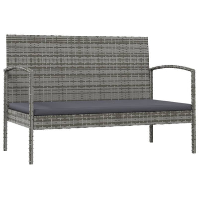 8 Piece Garden Lounge Set with Cushions Poly Rattan Grey Payday Deals