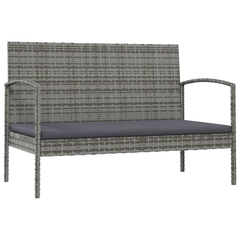 8 Piece Garden Lounge Set with Cushions Poly Rattan Grey Payday Deals
