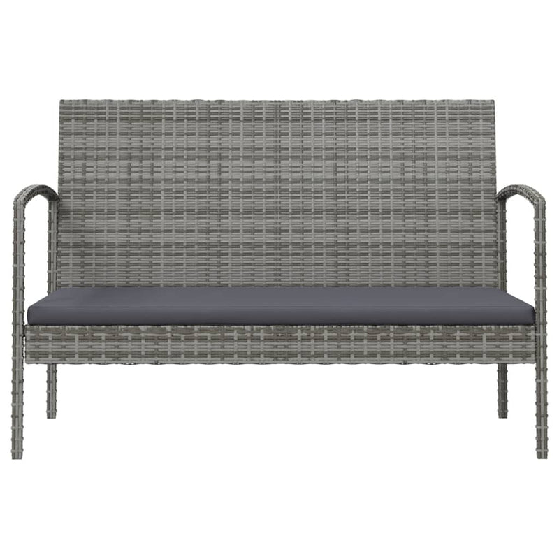 8 Piece Garden Lounge Set with Cushions Poly Rattan Grey Payday Deals