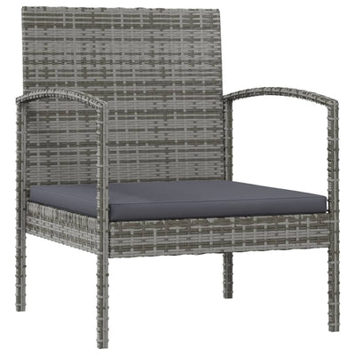 8 Piece Garden Lounge Set with Cushions Poly Rattan Grey Payday Deals
