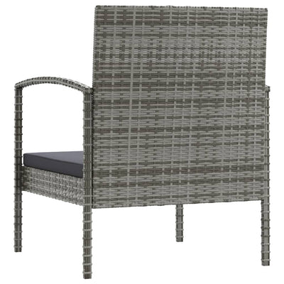 8 Piece Garden Lounge Set with Cushions Poly Rattan Grey Payday Deals