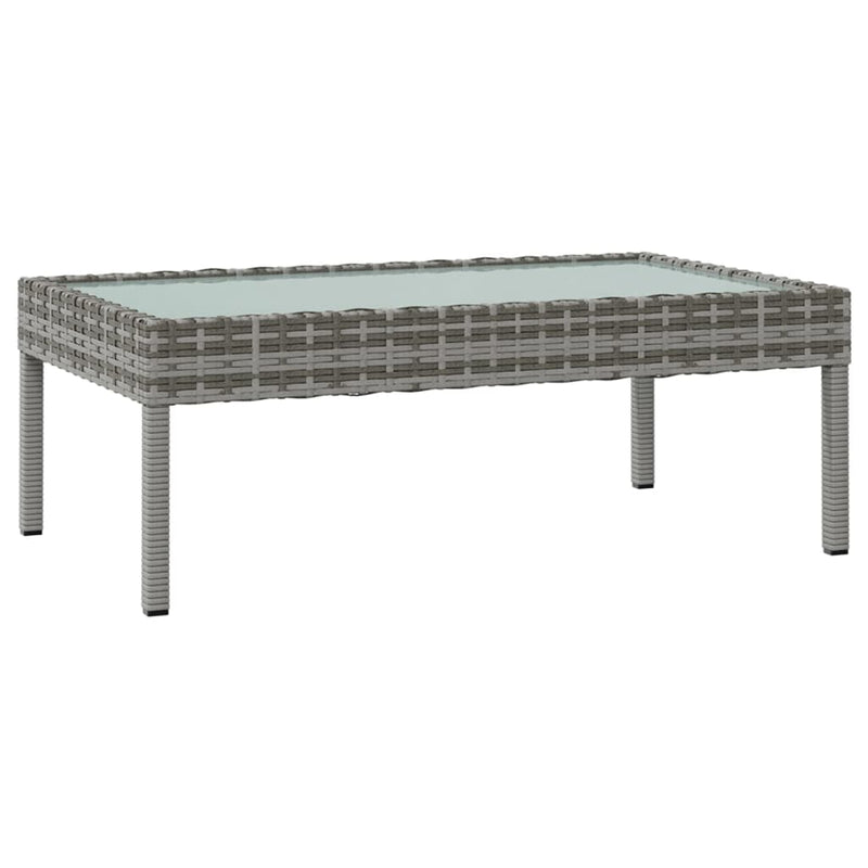 8 Piece Garden Lounge Set with Cushions Poly Rattan Grey Payday Deals