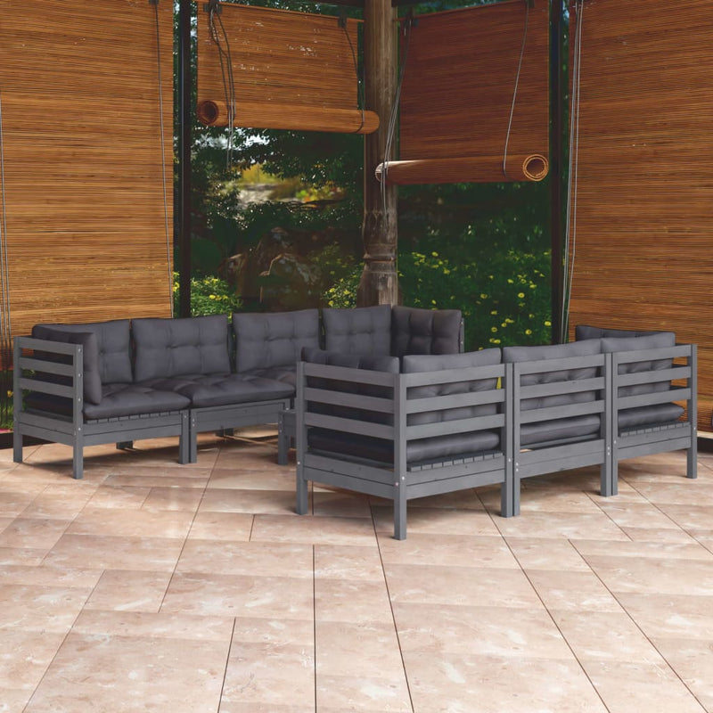 8 Piece Garden Lounge Set with Cushions Solid Pinewood Payday Deals