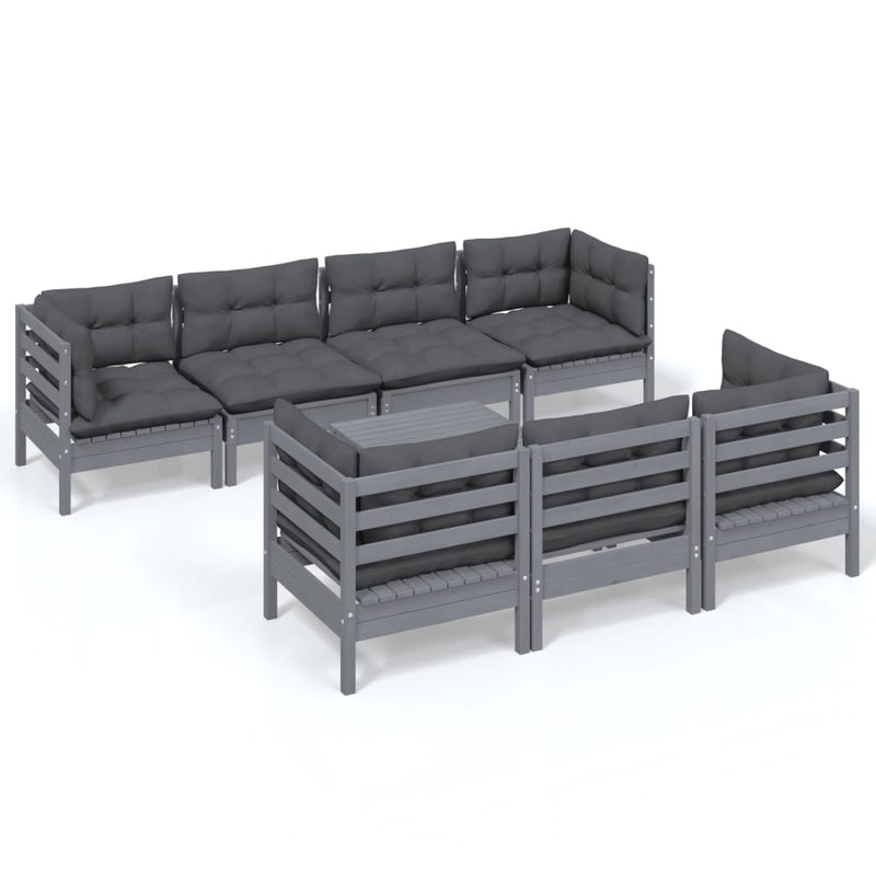 8 Piece Garden Lounge Set with Cushions Solid Pinewood Payday Deals