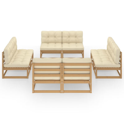 8 Piece Garden Lounge Set with Cushions Solid Pinewood Payday Deals