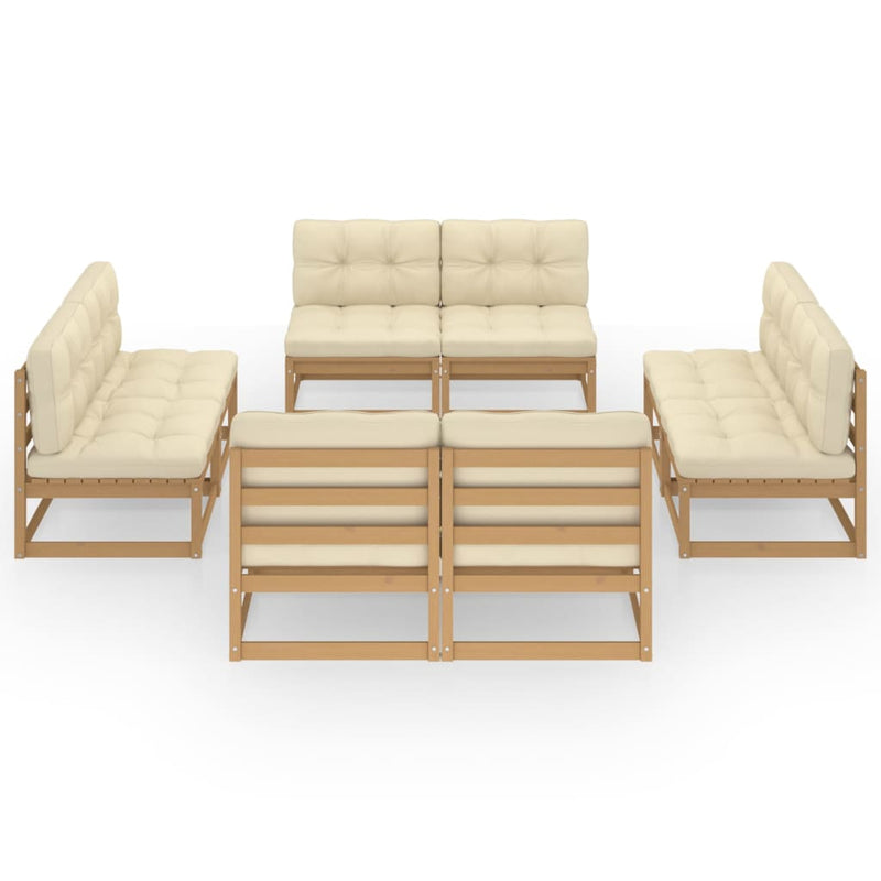 8 Piece Garden Lounge Set with Cushions Solid Pinewood Payday Deals
