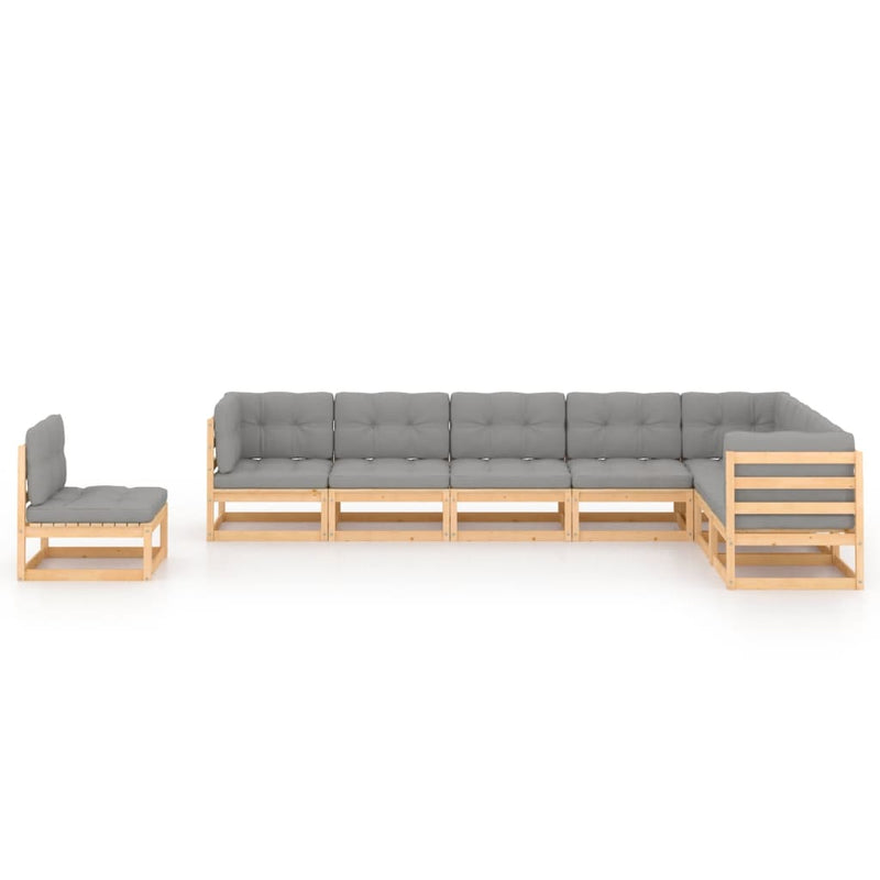 8 Piece Garden Lounge Set with Cushions Solid Pinewood Payday Deals
