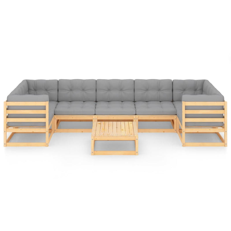 8 Piece Garden Lounge Set with Cushions Solid Pinewood Payday Deals