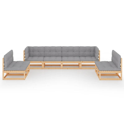 8 Piece Garden Lounge Set with Cushions Solid Pinewood Payday Deals