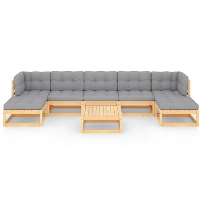 8 Piece Garden Lounge Set with Cushions Solid Pinewood Payday Deals