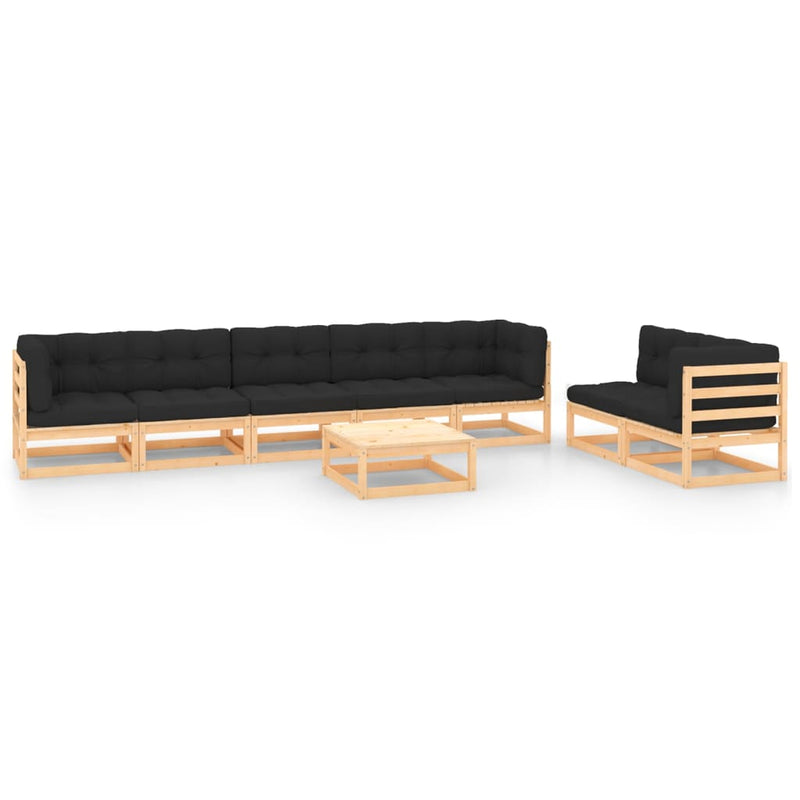 8 Piece Garden Lounge Set with Cushions Solid Pinewood Payday Deals