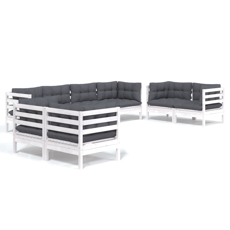 8 Piece Garden Lounge Set with Cushions Solid Pinewood Payday Deals