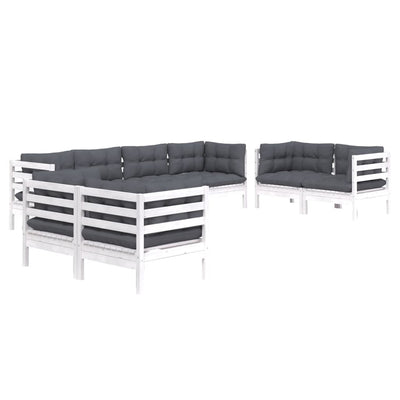 8 Piece Garden Lounge Set with Cushions Solid Pinewood Payday Deals