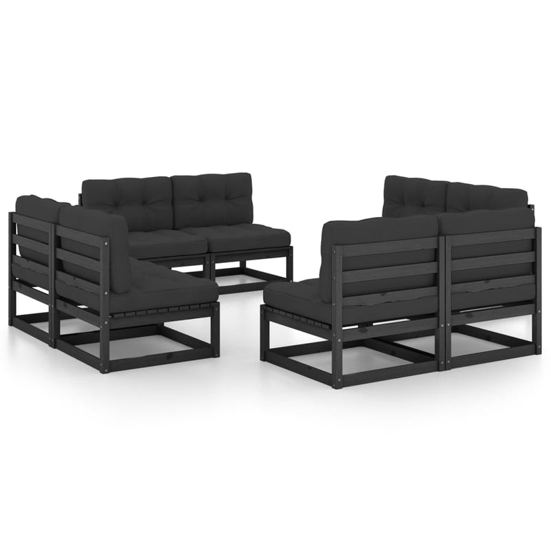 8 Piece Garden Lounge Set with Cushions Solid Pinewood Payday Deals
