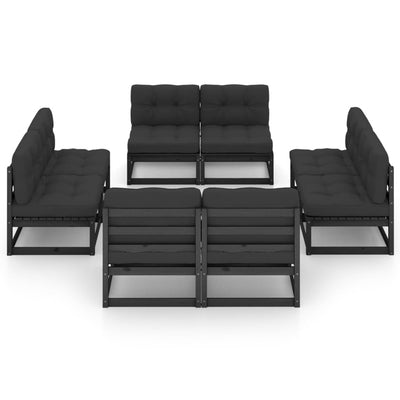 8 Piece Garden Lounge Set with Cushions Solid Pinewood Payday Deals