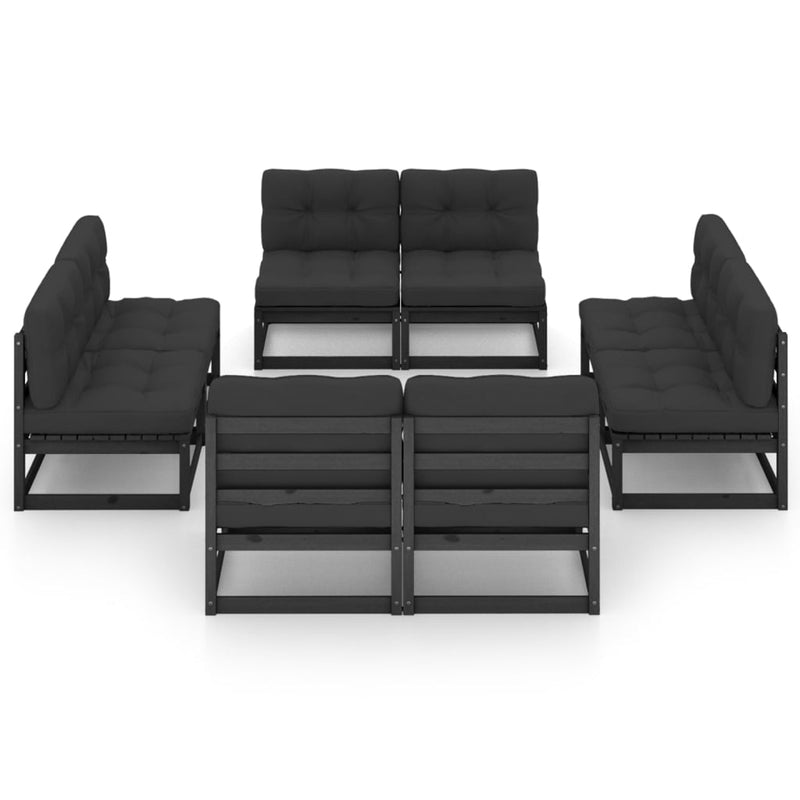 8 Piece Garden Lounge Set with Cushions Solid Pinewood Payday Deals