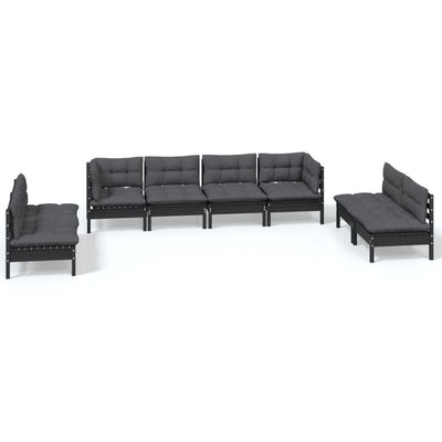 8 Piece Garden Lounge Set with Cushions Solid Pinewood Payday Deals