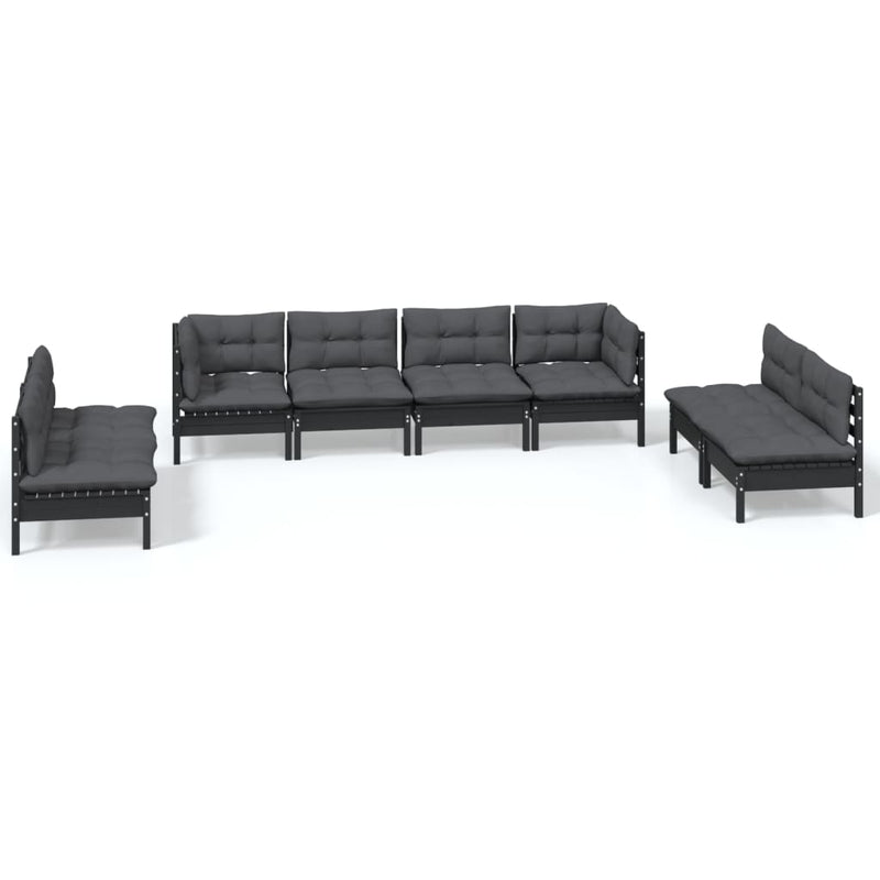 8 Piece Garden Lounge Set with Cushions Solid Pinewood Payday Deals