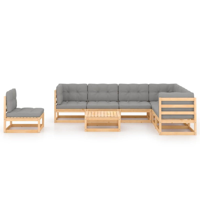 8 Piece Garden Lounge Set with Cushions Solid Pinewood Payday Deals