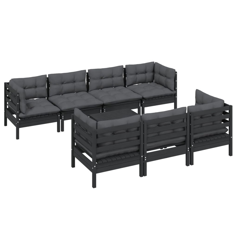 8 Piece Garden Lounge Set with Cushions Solid Pinewood Payday Deals