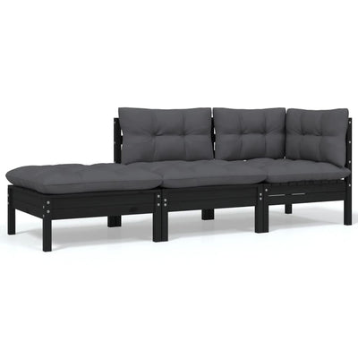 8 Piece Garden Lounge Set with Cushions Solid Pinewood Payday Deals