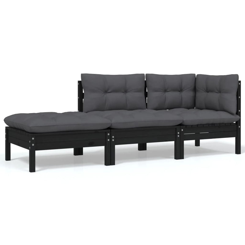 8 Piece Garden Lounge Set with Cushions Solid Pinewood Payday Deals