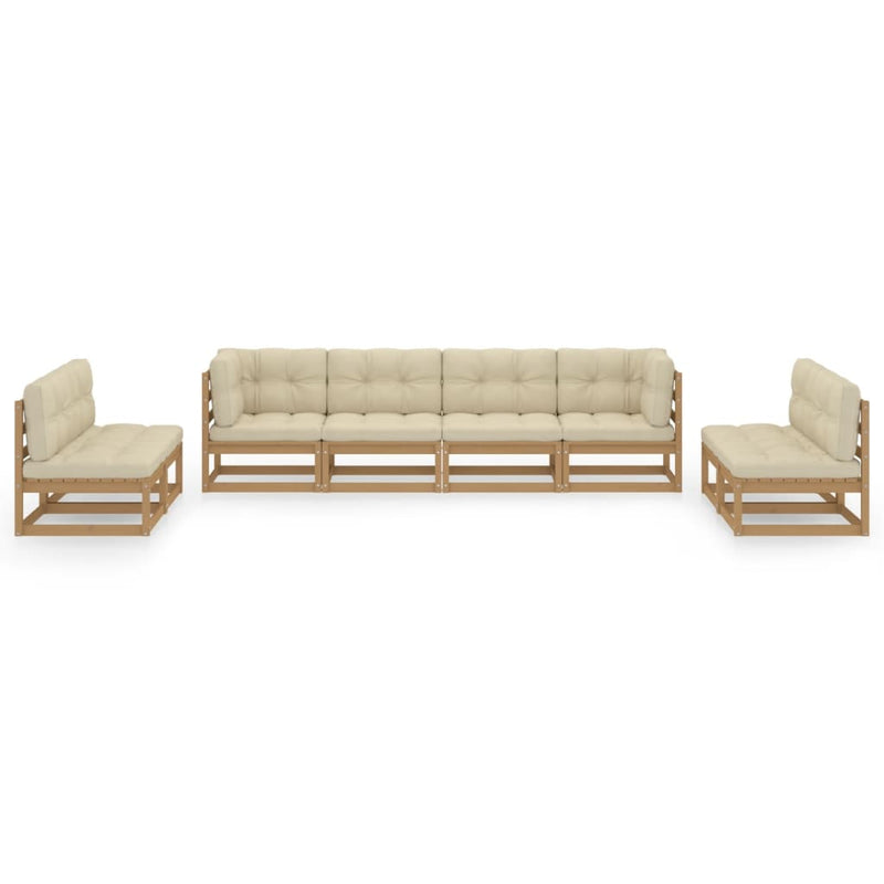 8 Piece Garden Lounge Set with Cushions Solid Pinewood Payday Deals