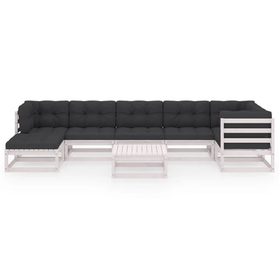 8 Piece Garden Lounge Set with Cushions Solid Pinewood Payday Deals