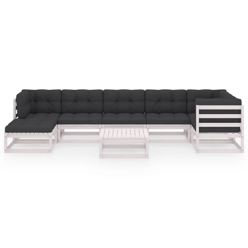 8 Piece Garden Lounge Set with Cushions Solid Pinewood Payday Deals