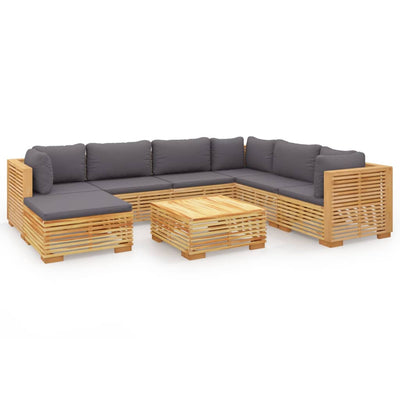 8 Piece Garden Lounge Set with Cushions Solid Teak Wood Payday Deals