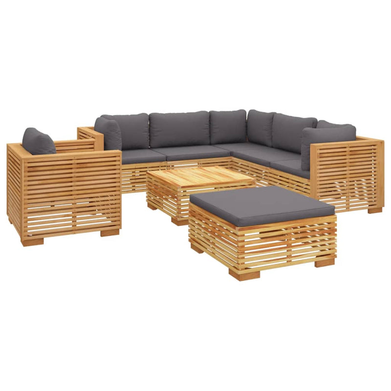 8 Piece Garden Lounge Set with Cushions Solid Teak Wood Payday Deals