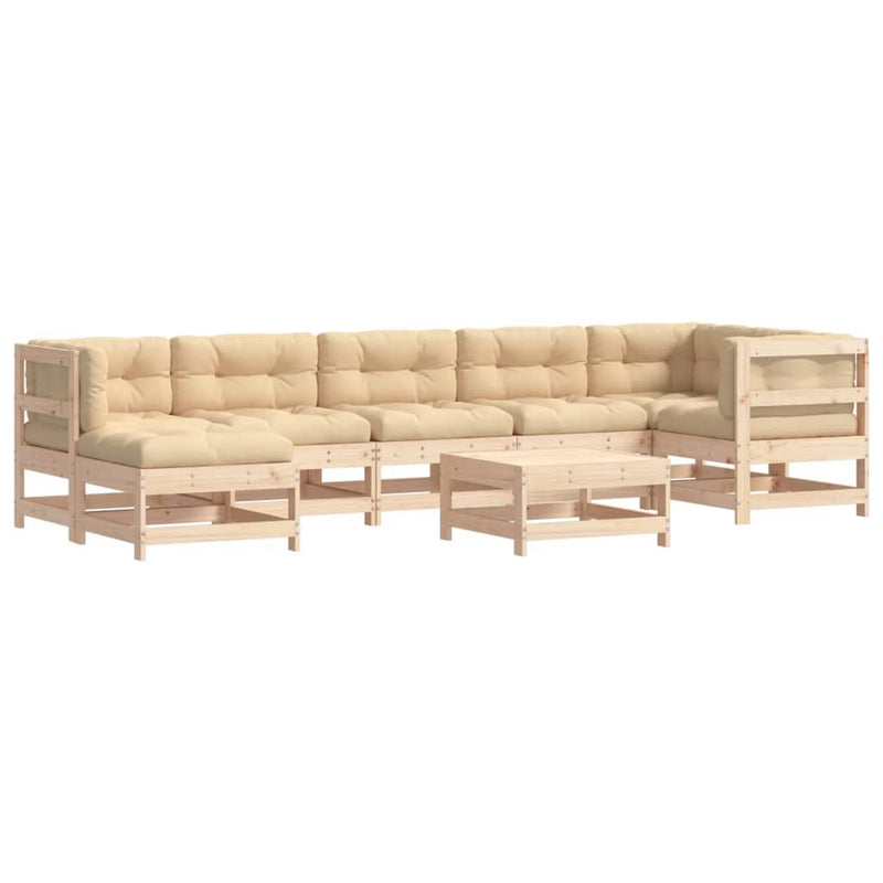 8 Piece Garden Lounge Set with Cushions Solid Wood Payday Deals
