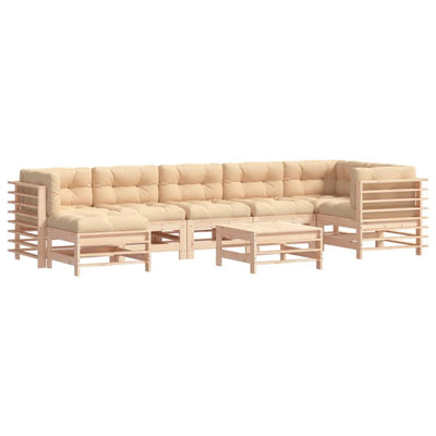 8 Piece Garden Lounge Set with Cushions Solid Wood Payday Deals