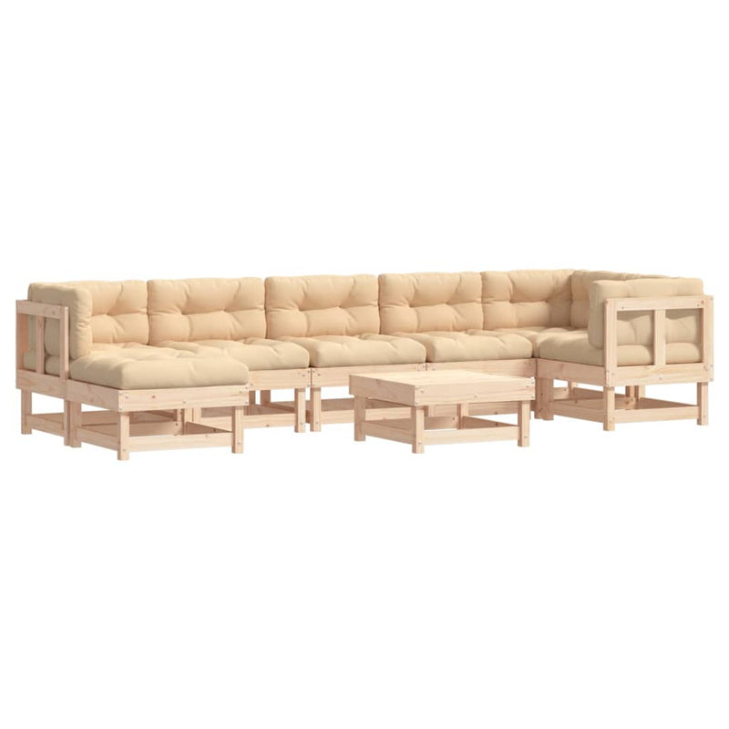 8 Piece Garden Lounge Set with Cushions Solid Wood Payday Deals