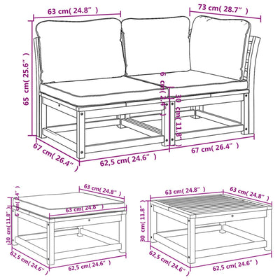 8 Piece Garden Lounge Set with Cushions Solid Wood Acacia Payday Deals