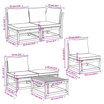 8 Piece Garden Lounge Set with Cushions Solid Wood Acacia Payday Deals