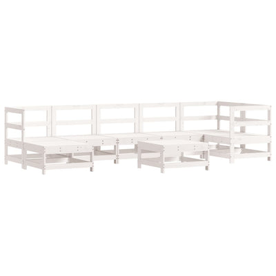 8 Piece Garden Lounge Set with Cushions White Solid Wood Payday Deals