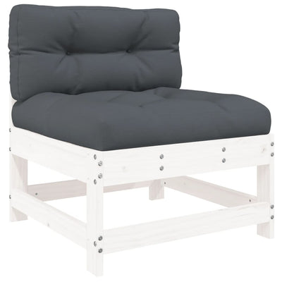 8 Piece Garden Lounge Set with Cushions White Solid Wood Payday Deals