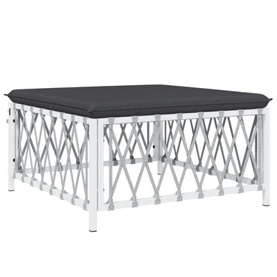 8 Piece Garden Lounge Set with Cushions White Steel Payday Deals