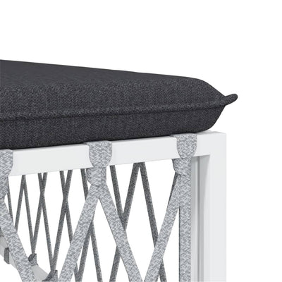 8 Piece Garden Lounge Set with Cushions White Steel Payday Deals