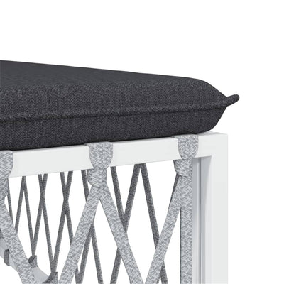 8 Piece Garden Lounge Set with Cushions White Steel Payday Deals
