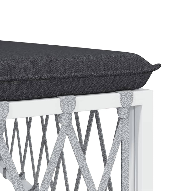 8 Piece Garden Lounge Set with Cushions White Steel Payday Deals