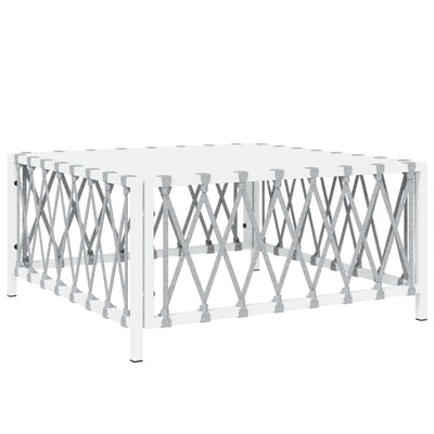 8 Piece Garden Lounge Set with Cushions White Steel Payday Deals