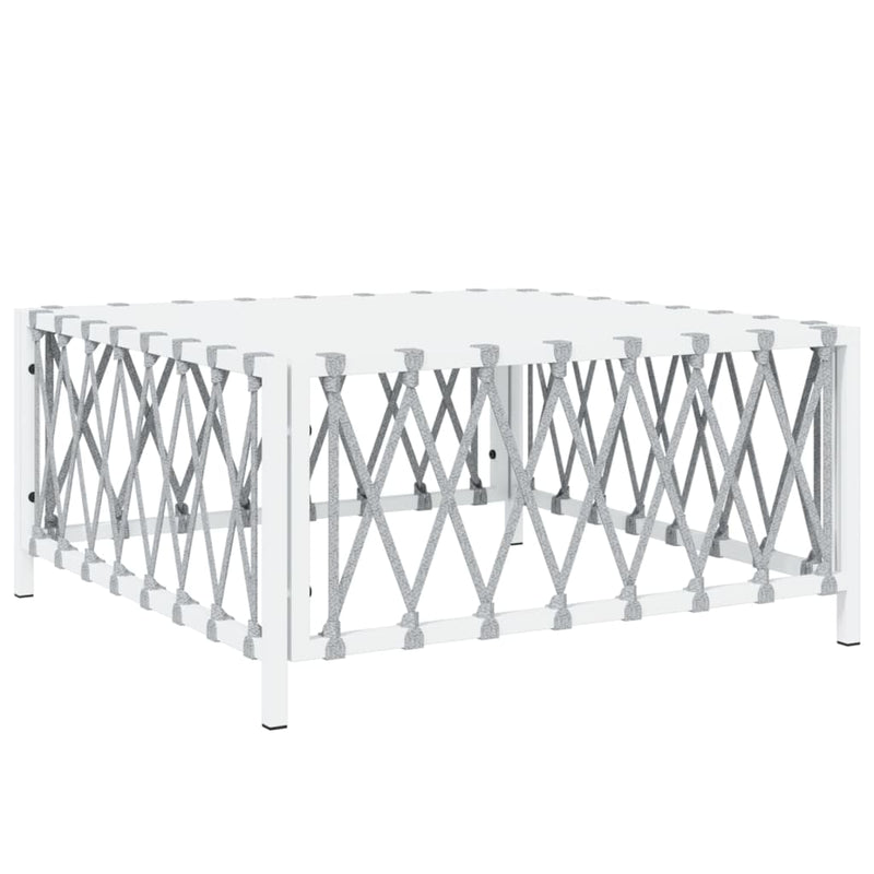 8 Piece Garden Lounge Set with Cushions White Steel Payday Deals