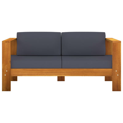 8 Piece Garden Lounge Set with Dark Grey Cushions Acacia Wood Payday Deals