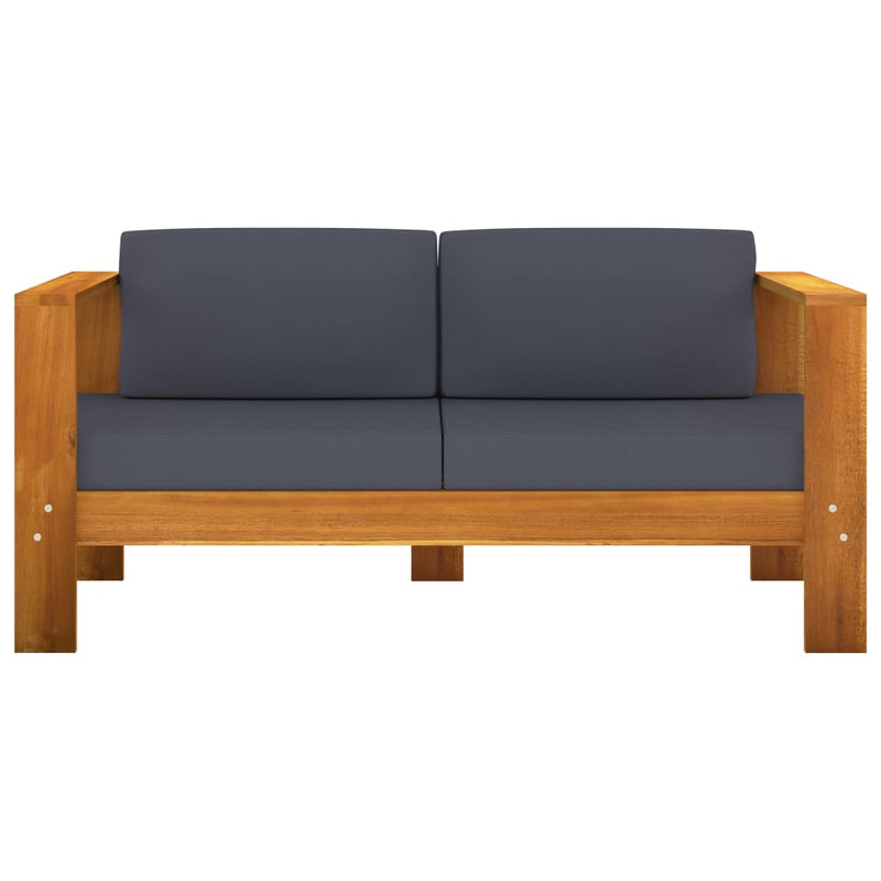 8 Piece Garden Lounge Set with Dark Grey Cushions Acacia Wood Payday Deals